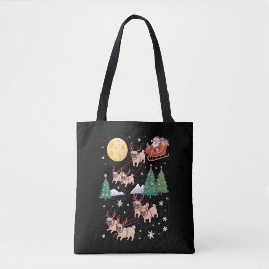 Mops-Hunde-Baum-Weihnachts-Pullover-Xmas-Haustier- Tasche (Vorderseite)