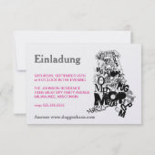 Mops-Hunde-Einladungen Einladung (Rückseite)