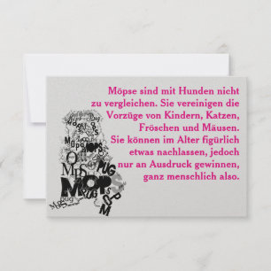 Mops-Hunde-Einladungen Einladung