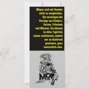 Mops-Hunde-Einladungen Einladung