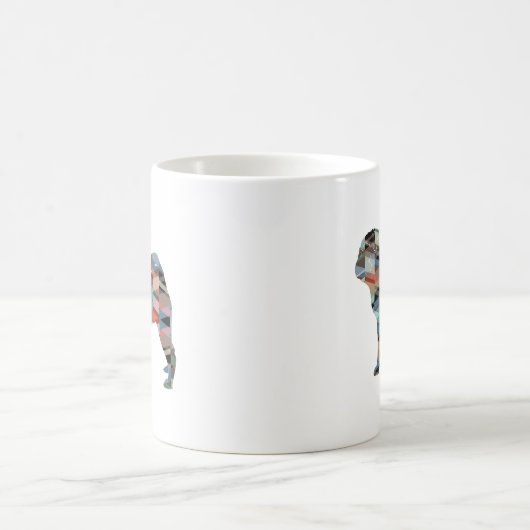 Mops Hunde Geo-Silhouette Kariert Kaffeetasse (Mittel)