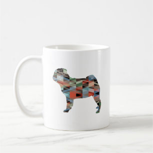 Mops Hunde Geo-Silhouette Kariert Kaffeetasse