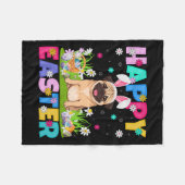 Mops Hunde Happy Ostereier Hunt Sonniges Ohr Mops Fleecedecke (Vorderseite (Horizontal))