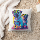 Mops-Hunde in Rosa Kissen (Decke)