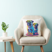 Mops-Hunde in Rosa Kissen (Stuhl )
