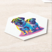 Mops-Hunde in Rosa Untersetzer (angewinkelt)