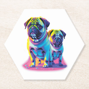 Mops-Hunde in Rosa Untersetzer