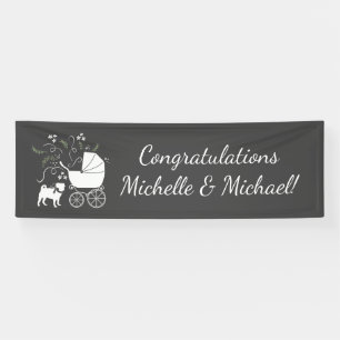 Mops Hunde Kinderdusche Graues Welpengeschlecht ne Banner