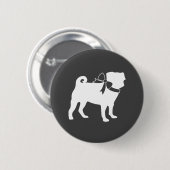 Mops Hunde Kinderdusche Graues Welpengeschlecht ne Button (Vorne & Hinten)