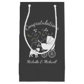 Mops Hunde Kinderdusche Graues Welpengeschlecht ne Kleine Geschenktüte (Vorderseite)