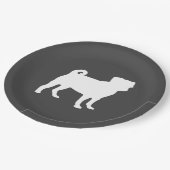 Mops Hunde Kinderdusche Graues Welpengeschlecht ne Pappteller (Schrägansicht)