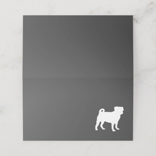 Mops Hunde Kinderdusche Graues Welpengeschlecht ne Platzkarte (Außenseite Aufgefaltet)