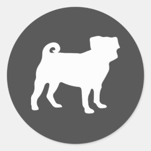 Mops Hunde Kinderdusche Graues Welpengeschlecht ne Runder Aufkleber