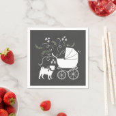 Mops Hunde Kinderdusche Graues Welpengeschlecht ne Serviette (Beispiel)