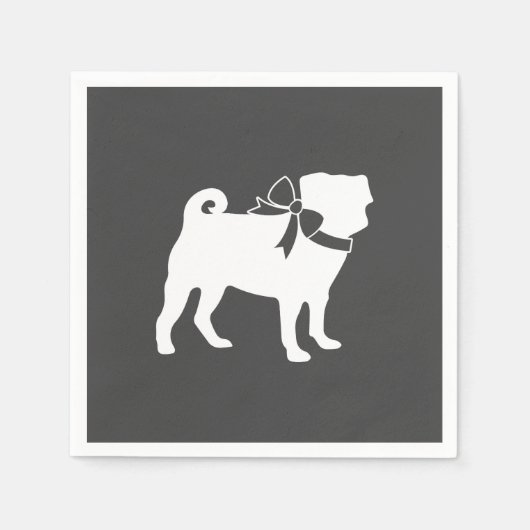Mops Hunde Kinderdusche Graues Welpengeschlecht ne Serviette (Vorderseite)