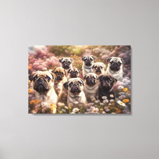 Mops Hunde Leinwand (Vorderseite)