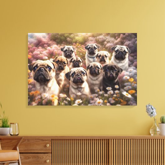 Mops Hunde Leinwand (Insitu (Wohnzimmer))