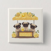 Mops Hunde Lemonade Stand Button (Vorderseite)