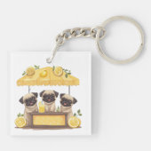 Mops Hunde Lemonade Stand Schlüsselanhänger (Rückseite)