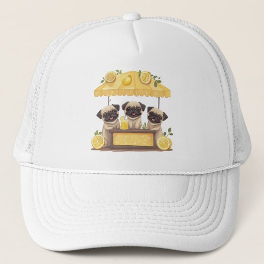 Mops Hunde Lemonade Stand Truckerkappe (Vorderseite)