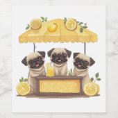 Mops Hunde Lemonade Stand Weinetikett (Einzelnes Label)