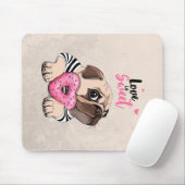 Mops Hunde Liebe ist süßes Geschenk, Mops Lover Ge Mousepad (Mit Mouse)