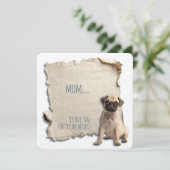 Mops Hunde Mama Mütter Tageskarte Karte (Stehend Vorderseite)