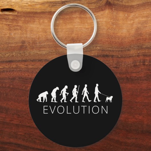 Mops Hunde Rasse Eigentümer Evolution Schlüsselanhänger (Vorderseite)