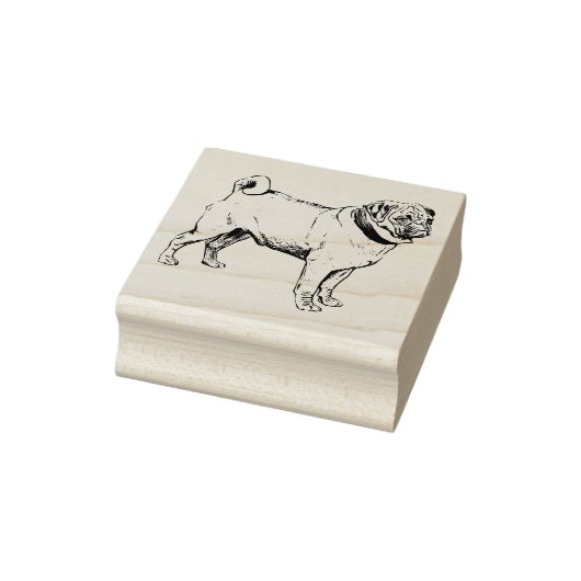Mops Hunde Rasse Gummistempel (Stempel)