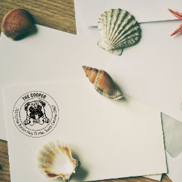 Mops Hunde Rücksendeadresse Gummistempel