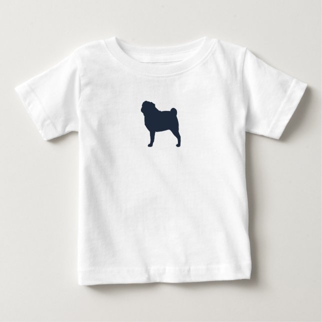 Mops Hunde Silhouette | Cooler Mops Lover's Baby T-shirt (Vorderseite)