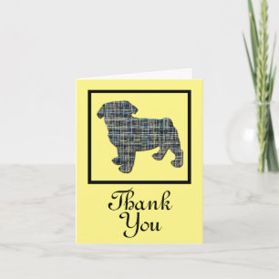 Mops Hunde Silhouette Danke, dass Sie die Karte