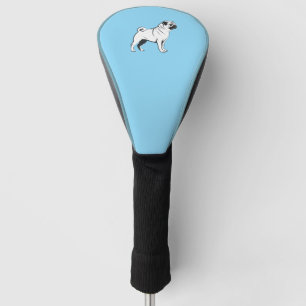 Mops Hunde Silhouette Golf Headcover