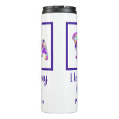 Mops Hunde Silhouette Niedliche Lila PY&B Thermosbecher (Rückseite)