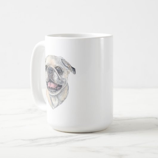 Mops Hunde Tasse | 15 oz (Vorderseite Links)