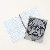 Mops Hunde Tier Welt Furcht Freund Vector Art Notizblock (Innenseite)