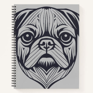 Mops Hunde Tier Welt Furcht Freund Vector Art Notizblock