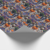 Mops Hunde Trick-oder-Treating in Halloween-Kostüm Geschenkpapier (Ecke)