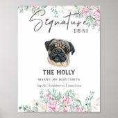 Mops Hunde Unterschrift Trinkzeichen Poster (Vorne)