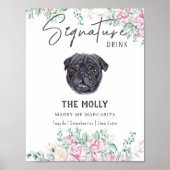Mops Hunde Unterschrift Trinkzeichen Poster (Vorne)