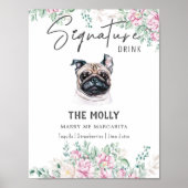 Mops Hunde Unterschrift Trinkzeichen Poster (Vorne)
