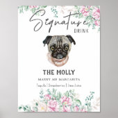 Mops Hunde Unterschrift Trinkzeichen Poster (Vorne)