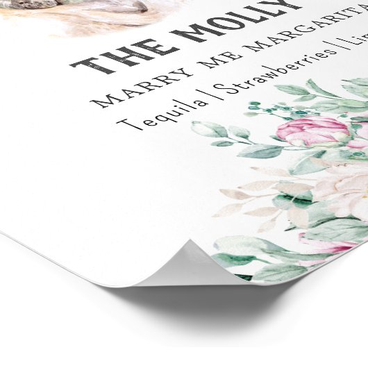 Mops Hunde Unterschrift Trinkzeichen Poster (Ecke)