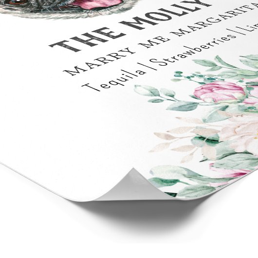 Mops Hunde Unterschrift Trinkzeichen Poster (Ecke)