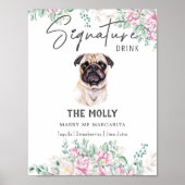 Mops Hunde Unterschrift Trinkzeichen Poster (Vorne)