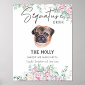 Mops Hunde Unterschrift Trinkzeichen Poster (Vorne)