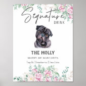 Mops Hunde Unterschrift Trinkzeichen Poster (Vorne)