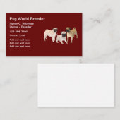 Mops Hunde Zucht-Visitenkarten Visitenkarte (Vorne/Hinten)