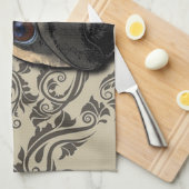 Mops-Hundeabstrakter Haustier-Muster-Druck Küchentuch (Viertel Falte)