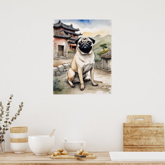 Mops - Hundebeitschrift Poster (Küche)